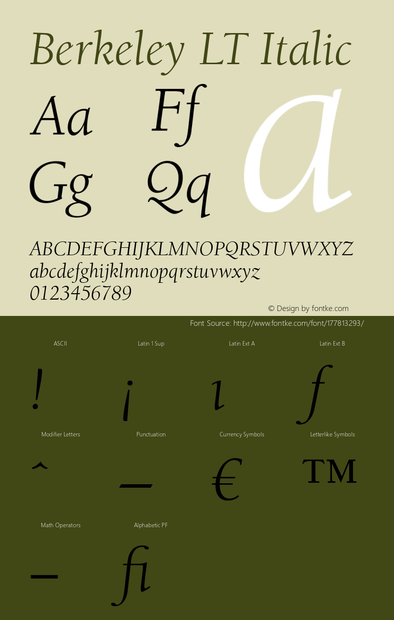 Berkeley LT Italic 2 006.000图片样张