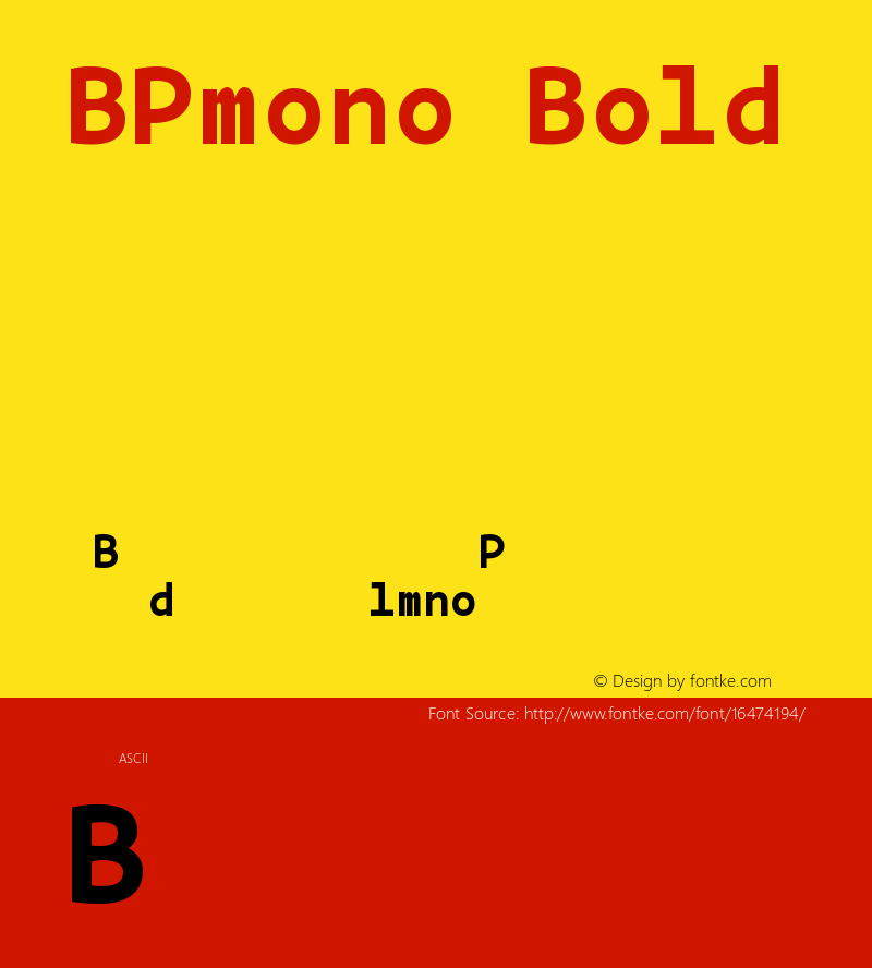 BPmono Bold Version 1.000 Font Sample