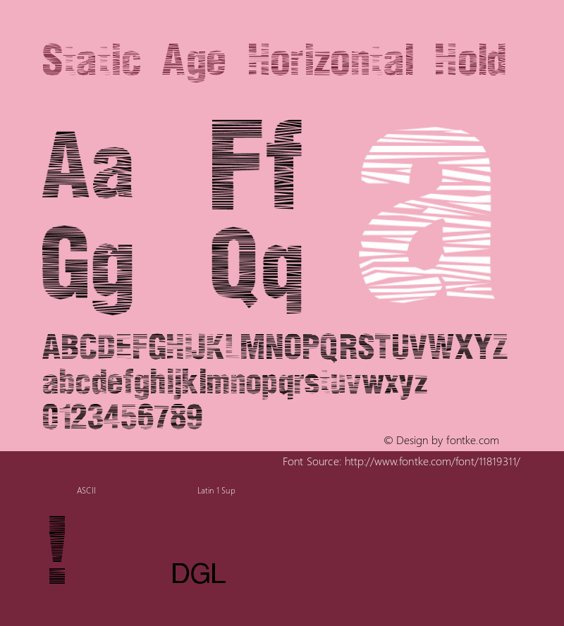 Static Age Horizontal Hold Version 1.03 Font Sample