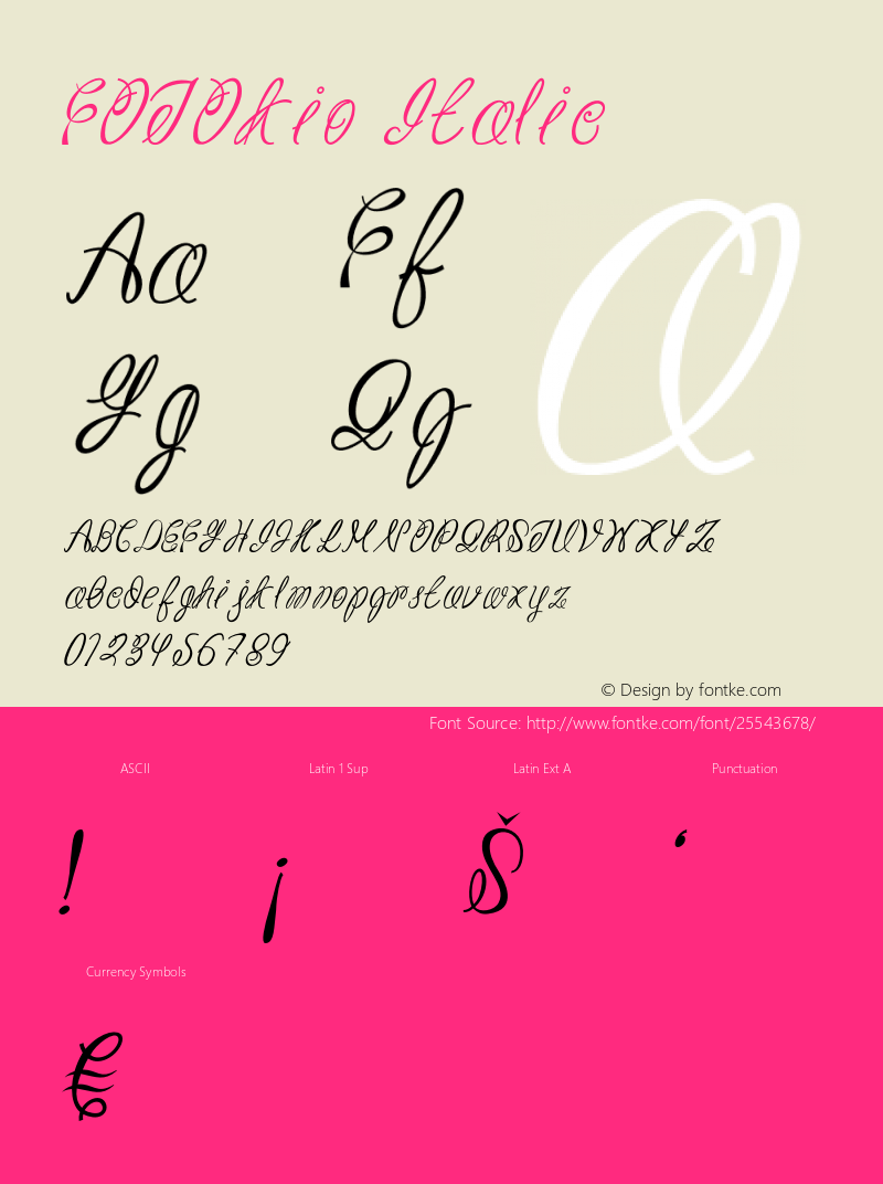 FOTOkio-Italic Version 1.000 Font Sample