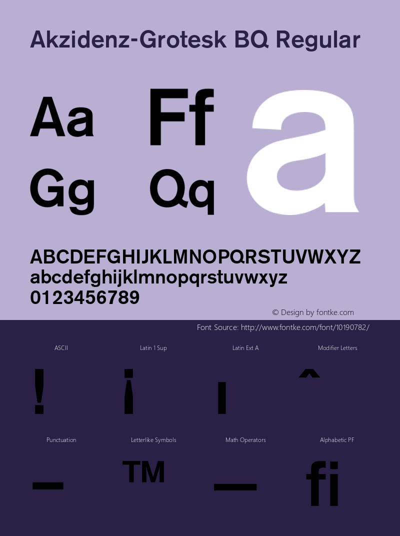 Akzidenz-Grotesk BQ Regular 001.000 Font Sample