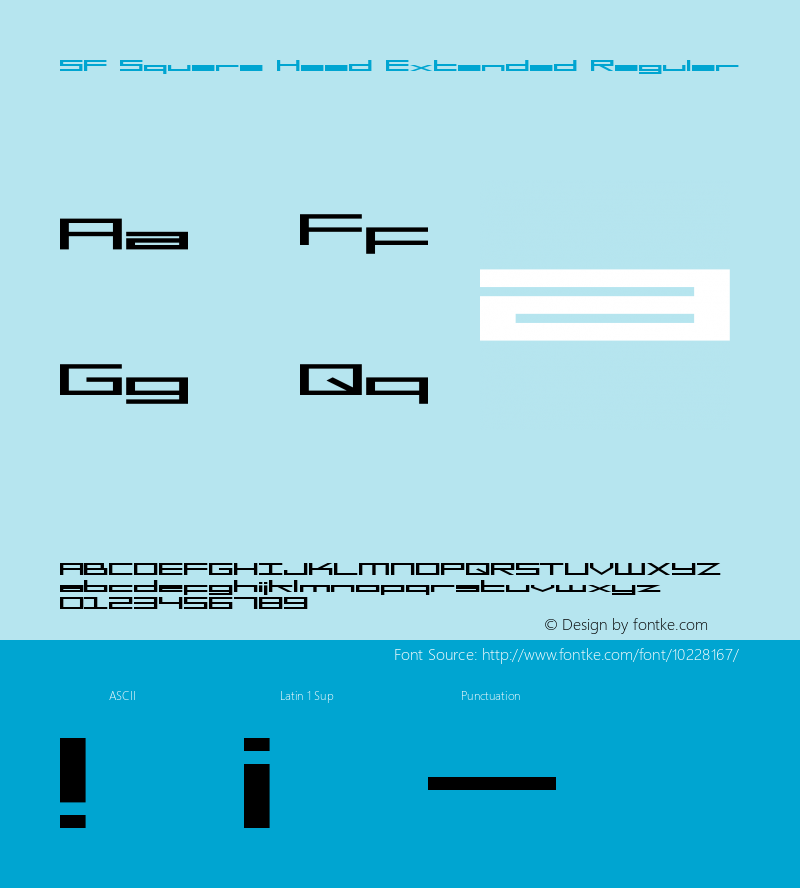 SF Square Head Extended Regular 1.0 Font Sample