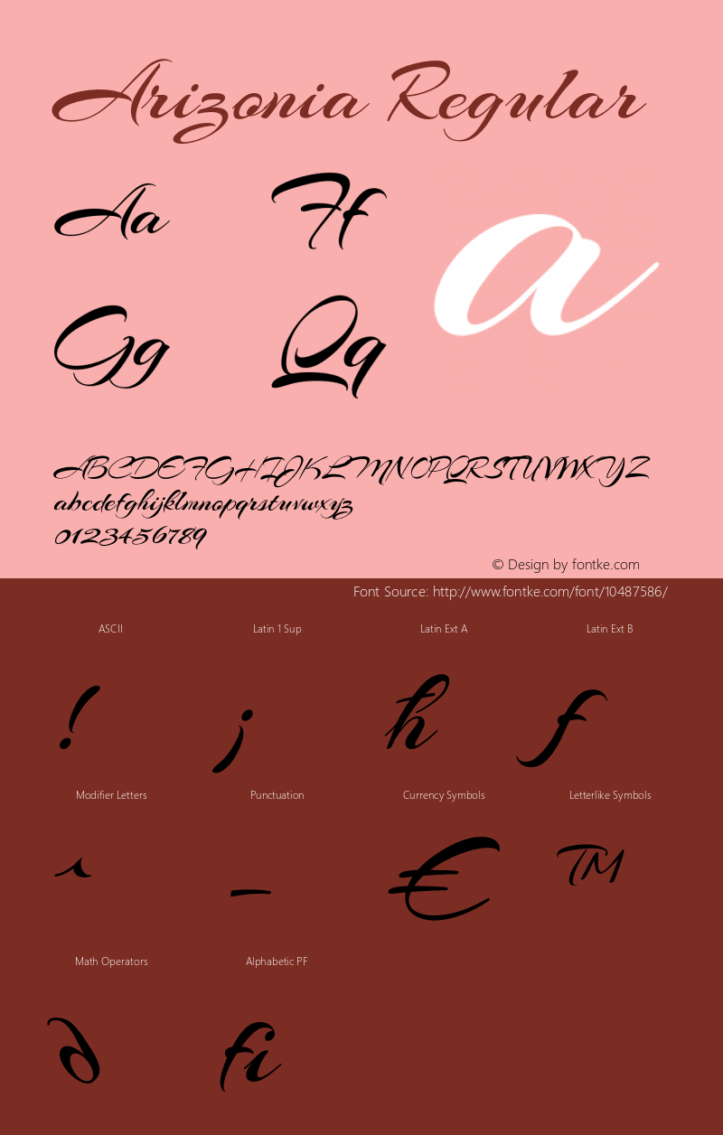 Arizonia Regular Version 1.003 Font Sample