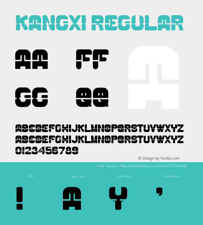 KANGXI Version 1.001;Fontself Maker 3.5.7图片样张