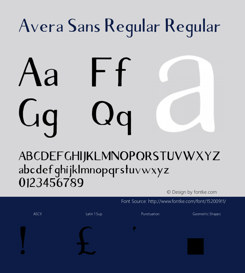 Avera Sans Regular Regular 001.001 Font Sample