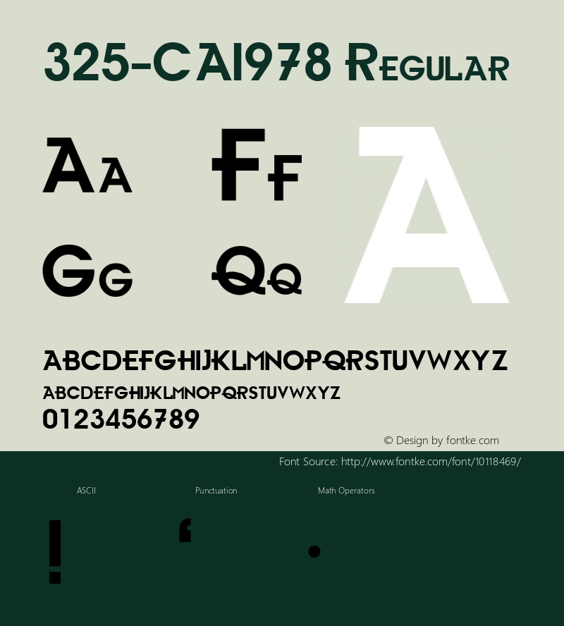 325-CAI978 Regular Version 1.00 January 1, 1904, initial release Font Sample