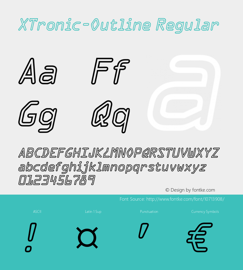 XTronic-Outline Regular None Font Sample