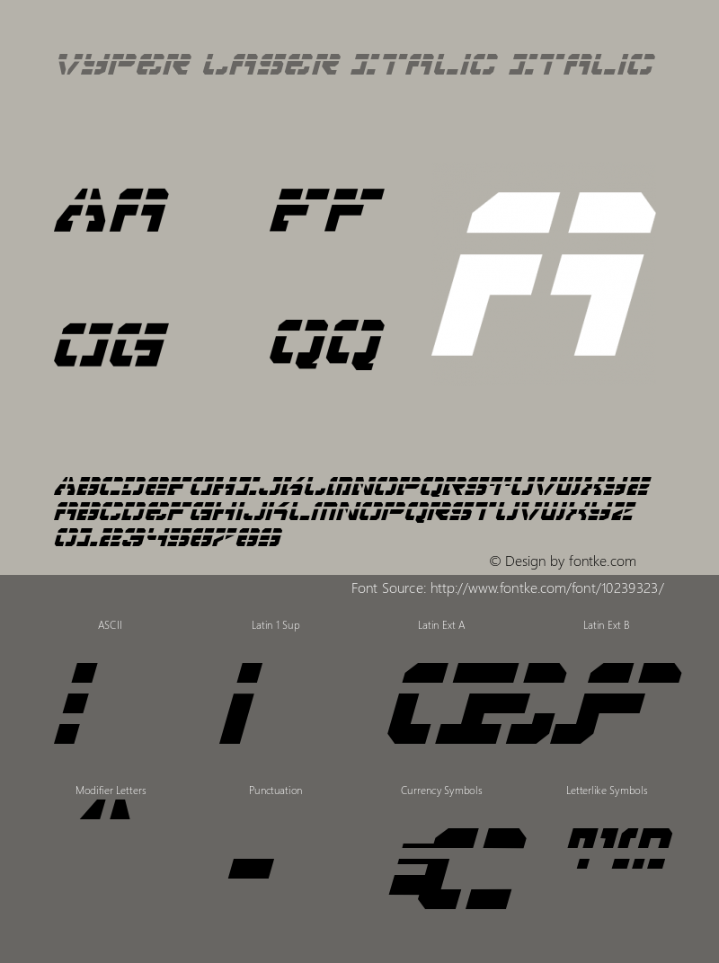 Vyper Laser Italic Italic 001.000 Font Sample