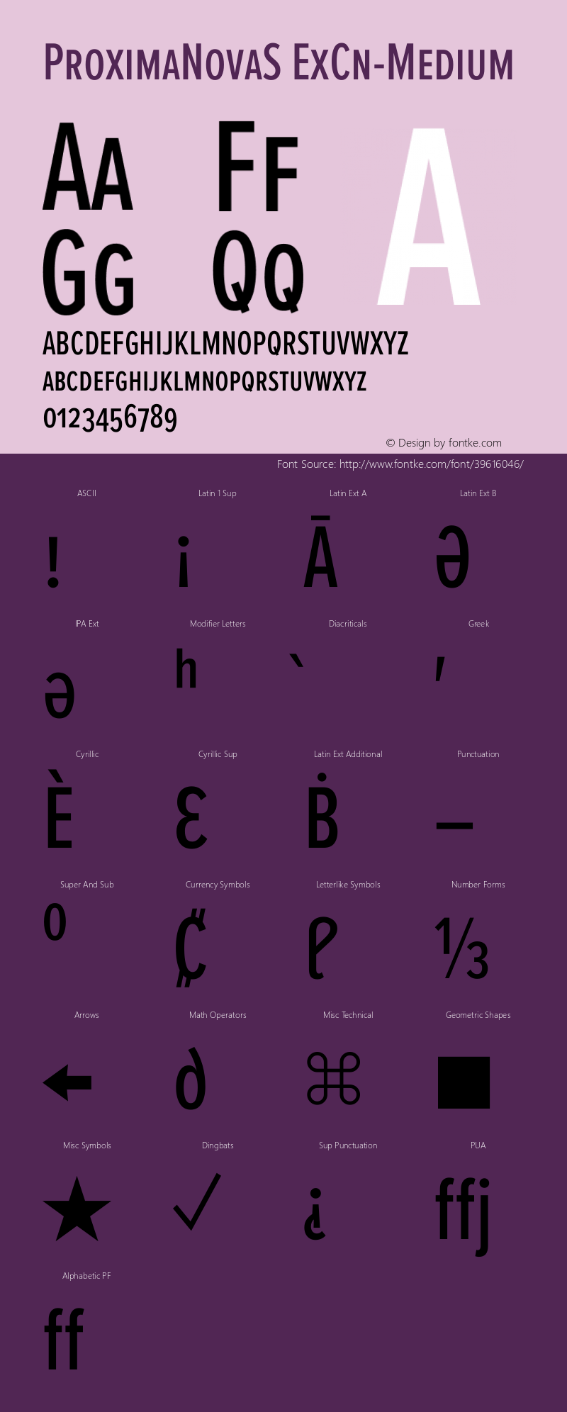 Proxima Nova S ExCn Medium Version 3.014 Font Sample