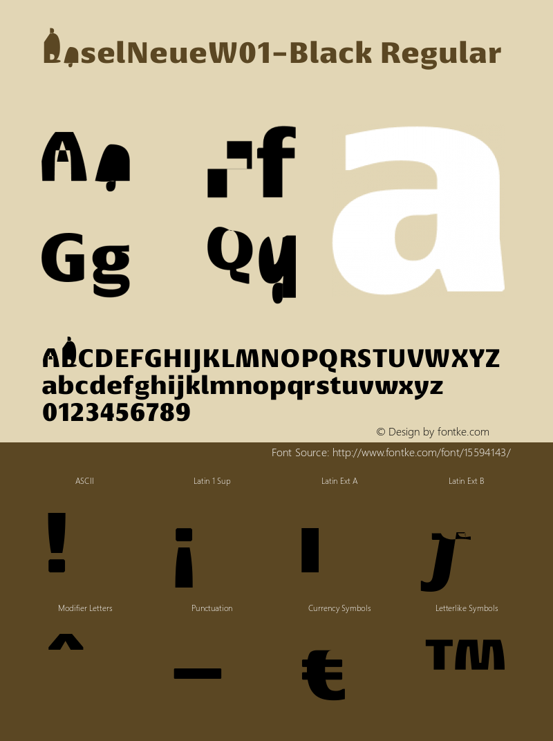 BaselNeueW01-Black Regular Version 1.00 Font Sample