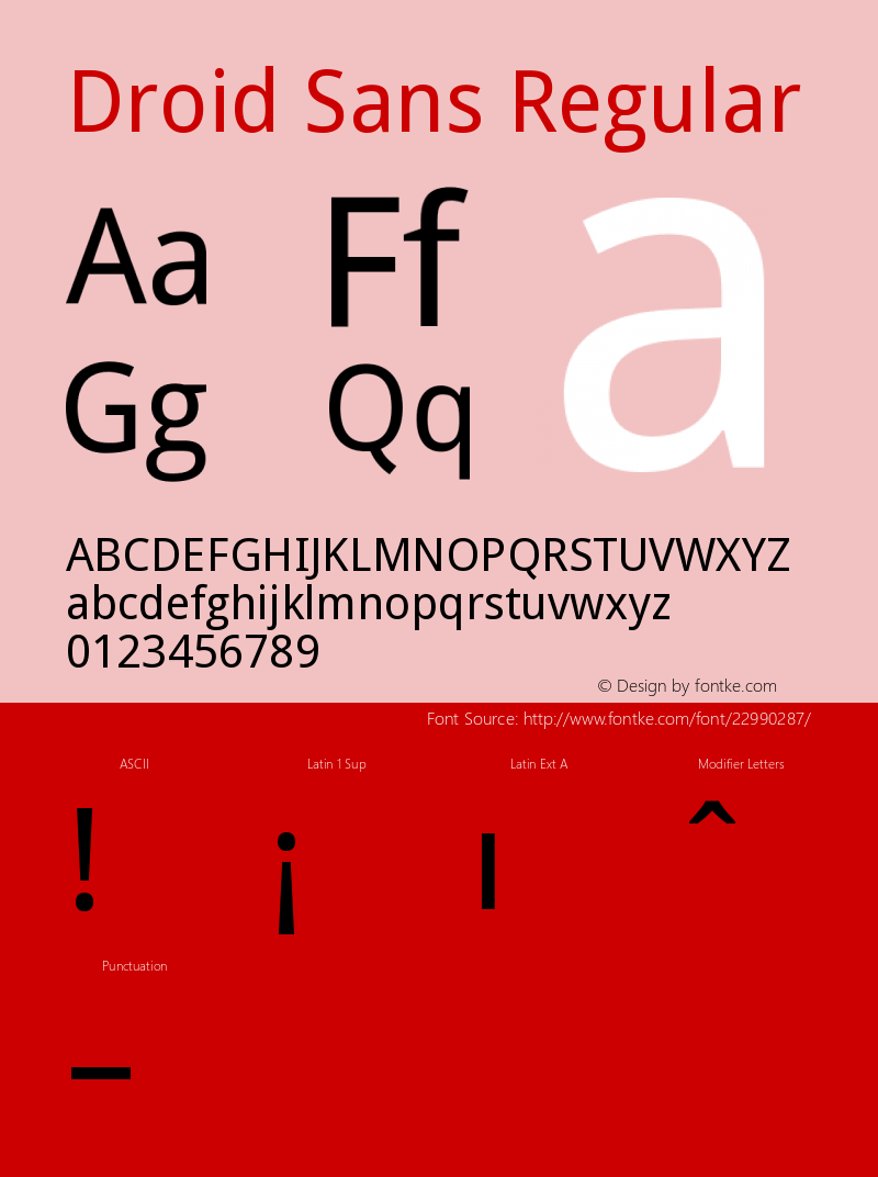 Droid Sans Version 1.00 build 113 Font Sample