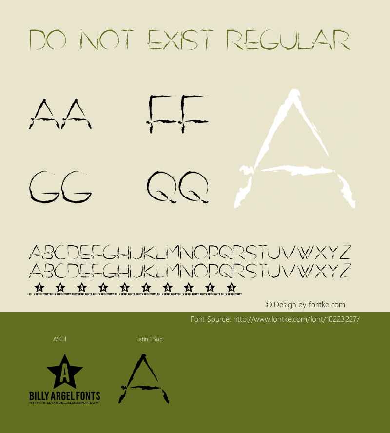 DO NOT EXIST Regular 11/3/2008 Font Sample