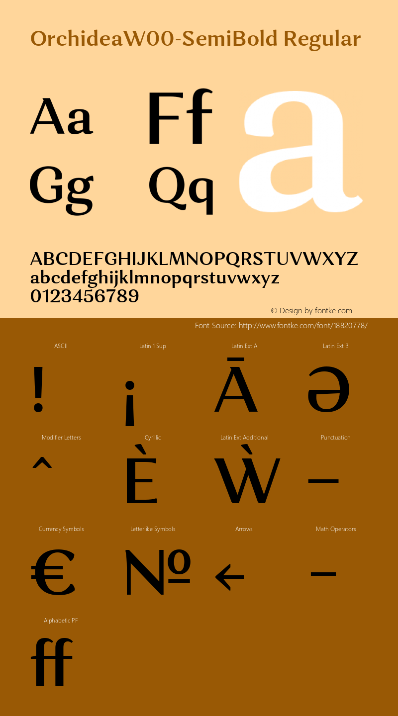 OrchideaW00-SemiBold Regular Version 1.00 Font Sample