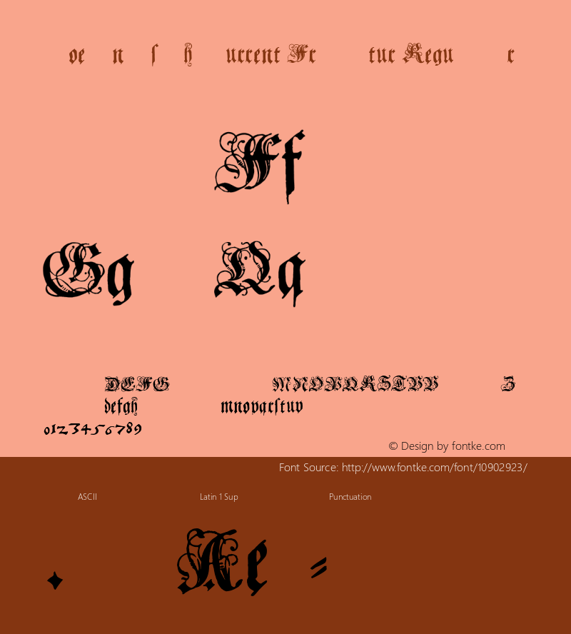 Coelnisch Current Fraktur Regular Macromedia Fontographer 4.1 3/7/97 Font Sample