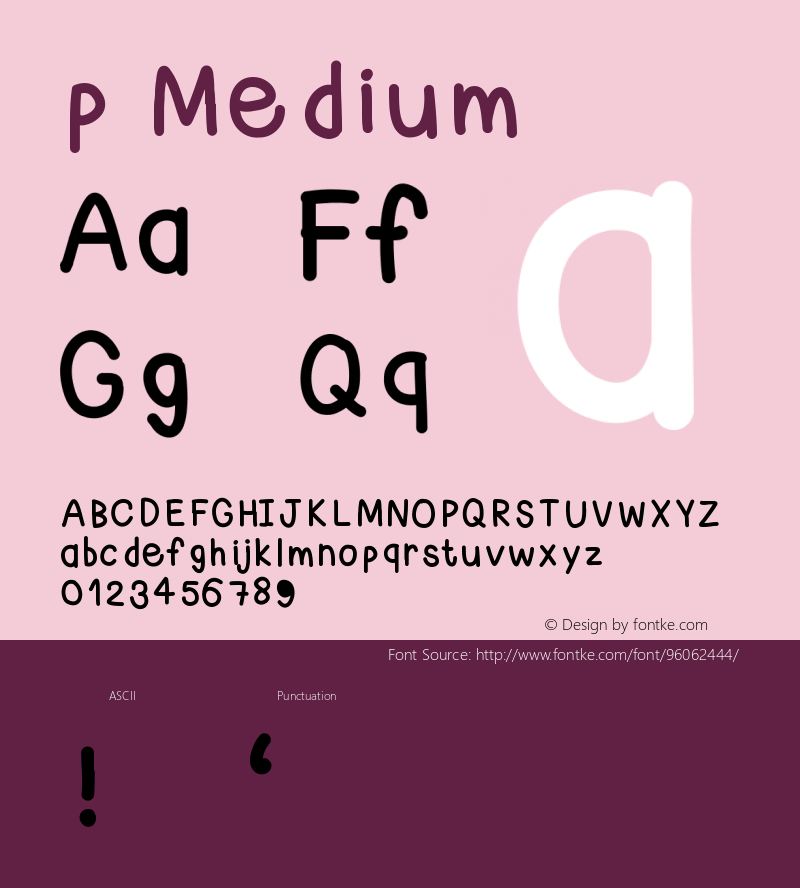 p Version 001.000 Font Sample