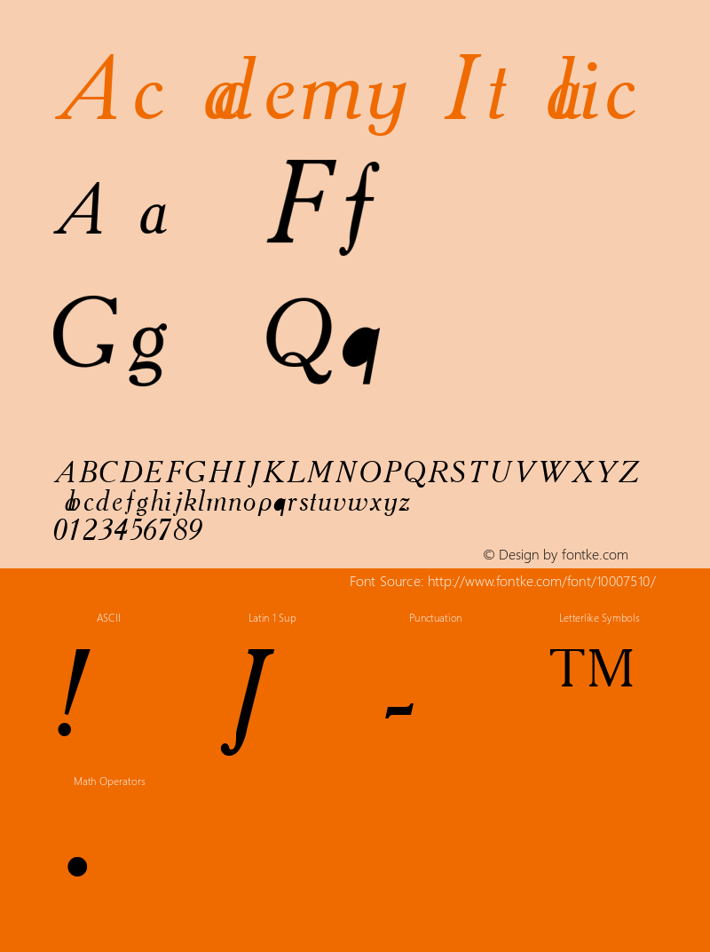 Academy Italic Altsys Metamorphosis:9/23/92 Font Sample