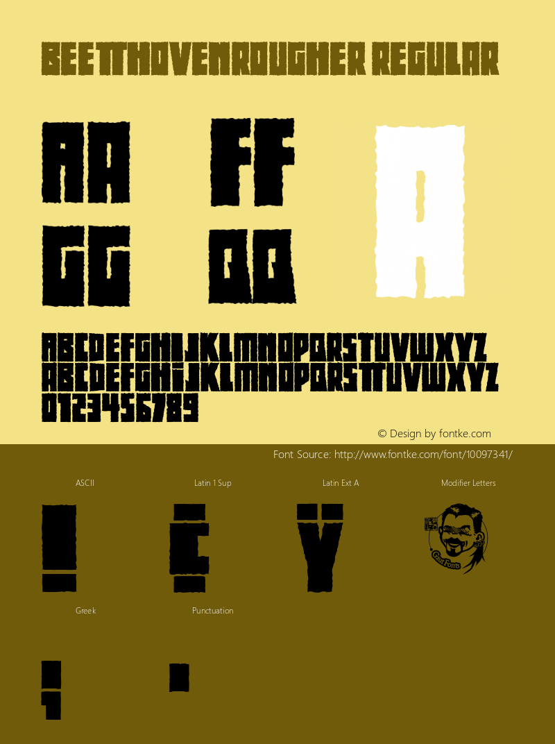 BeethovenRougher Regular Macromedia Fontographer 4.1.5 11/8/01 Font Sample