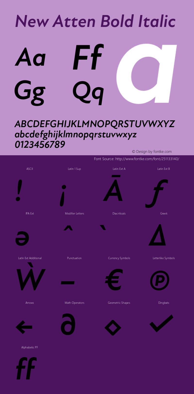 New Atten Bold Italic Version 1.101;FEAKit 1.0图片样张