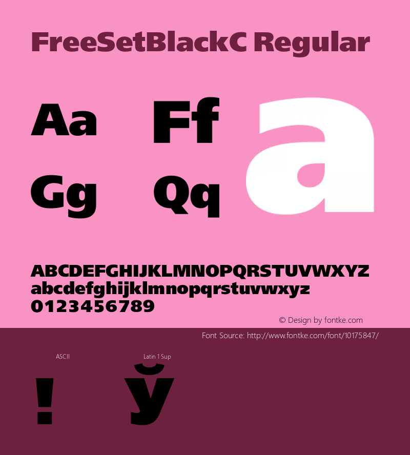 FreeSetBlackC Regular 001.000 Font Sample