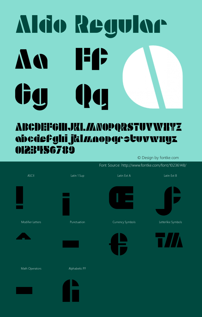 Aldo Regular Version 1.000;PS 001.000;hotconv 1.0.38 Font Sample