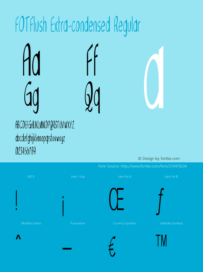 FOTFlush-ExtracondensedRegular Version 1.000 Font Sample