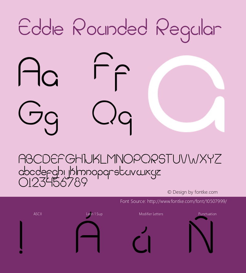 Eddie Rounded Regular Version 1.0 Font Sample