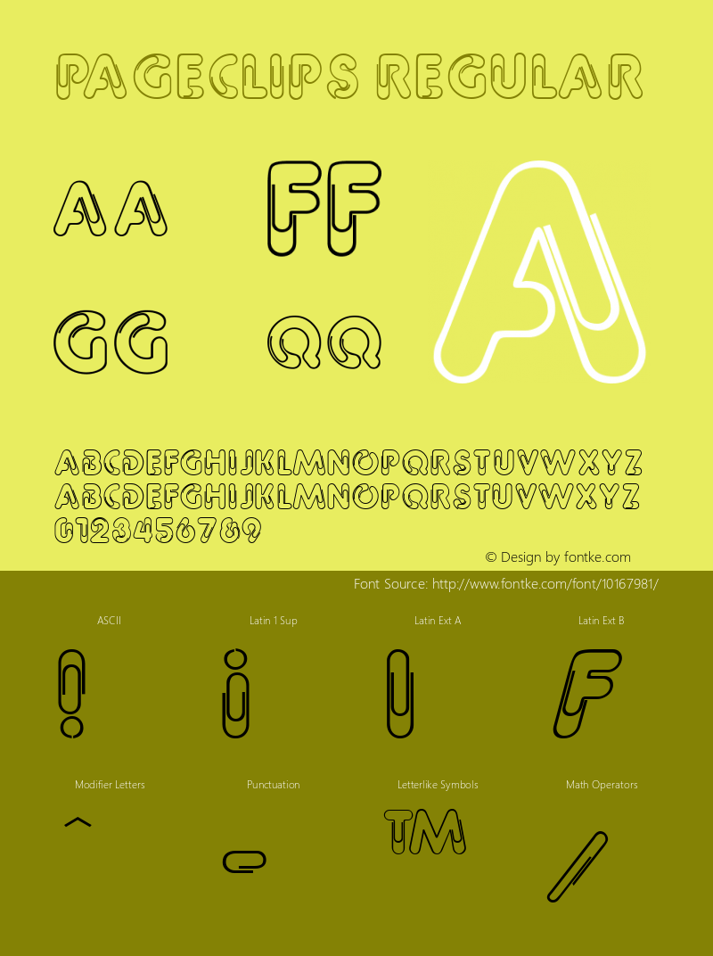 PageClips Regular The IMSI MasterFonts Collection, tm 1995, 1996 IMSI (International Microcomputer Software Inc.) Font Sample