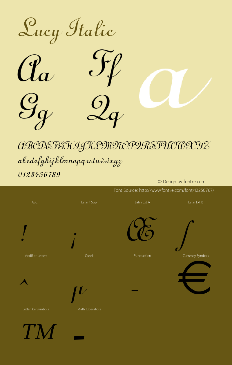 Lucy Italic Altsys Fontographer 4.1 5/10/96 Font Sample
