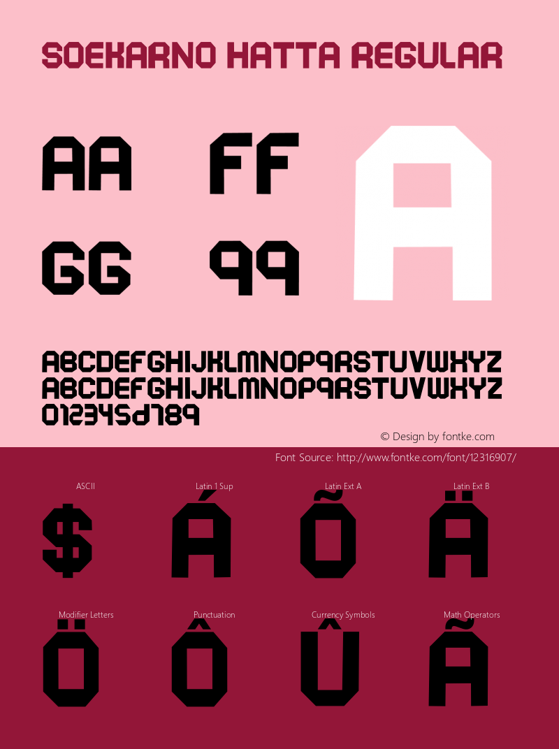 SOEKARNO HATTA Regular Version 1.0 Font Sample