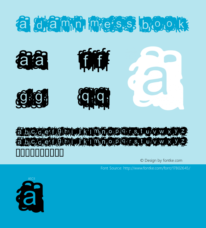 A Damn Mess Book Version 1.835 Font Sample