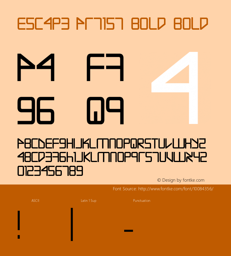 Escape Artist Bold Bold 1 Font Sample