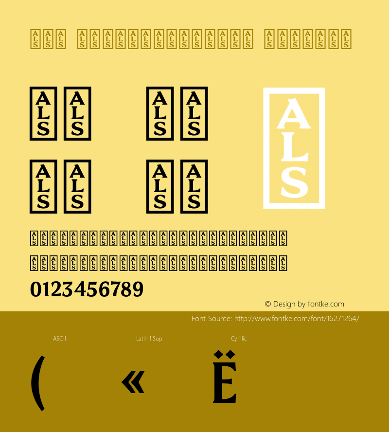 ALS Staromoskovsky Regular Version 1.000 Font Sample