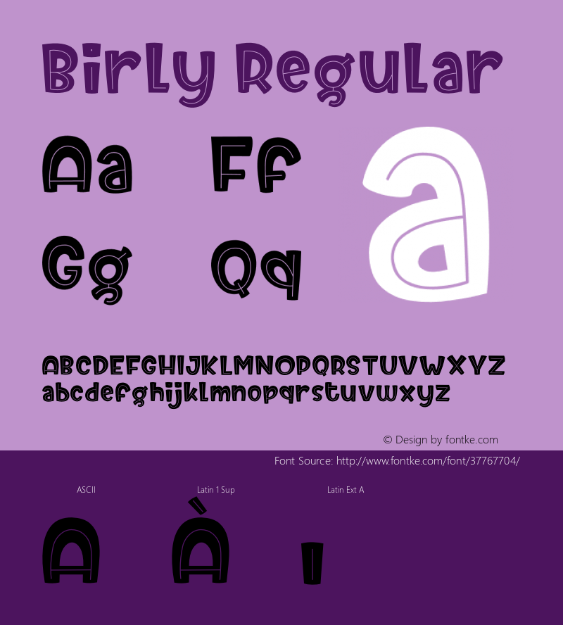 Birly Version 1.00;September 2, 2019;FontCreator 12.0.0.2545 64-bit Font Sample