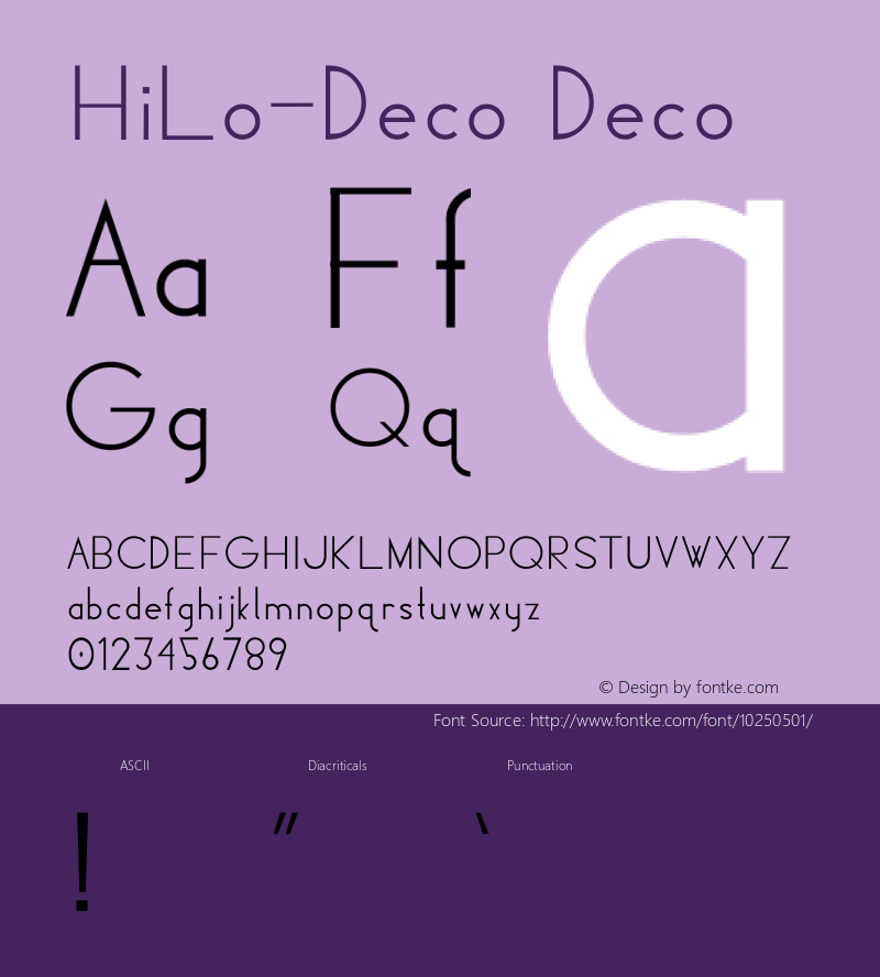 HiLo-Deco Deco Version 001.000 Font Sample