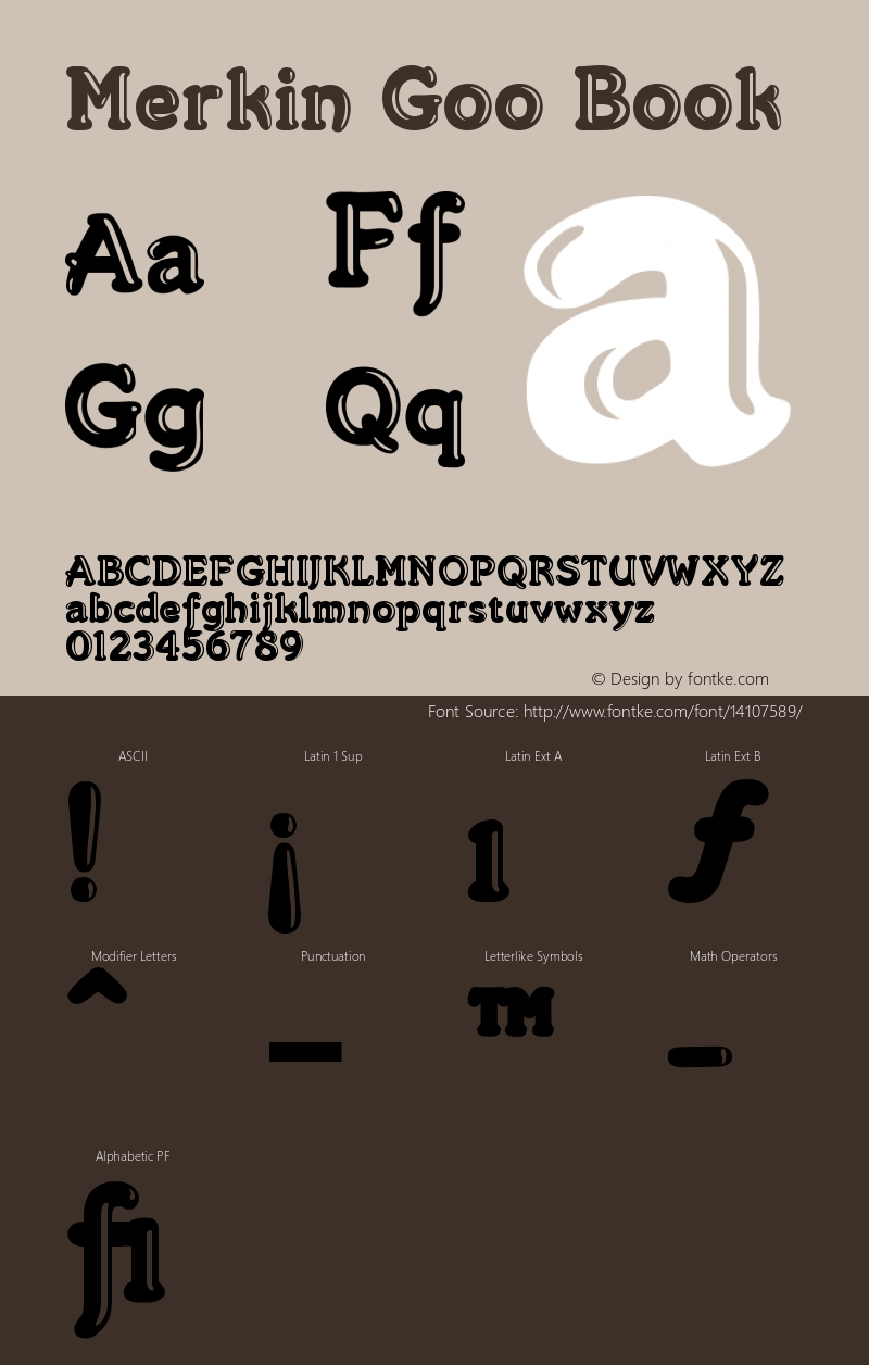 Merkin Goo Book Version 1.0 Font Sample