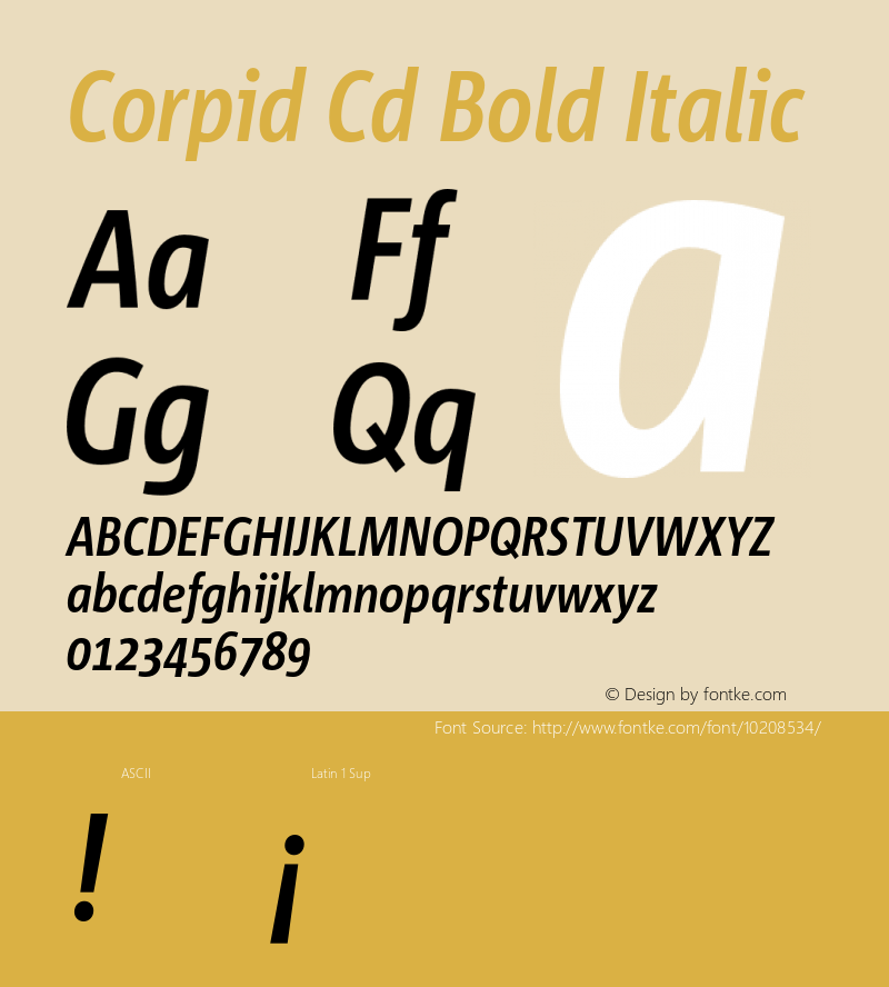 Corpid Cd Bold Italic 001.000 Font Sample