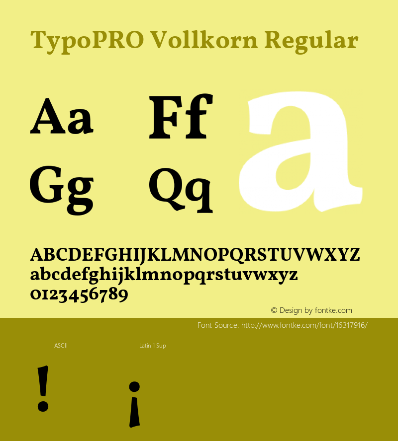 TypoPRO Vollkorn Regular Version 3.005;PS 003.005;hotconv 1.0.70;makeotf.lib2.5.58329 Font Sample