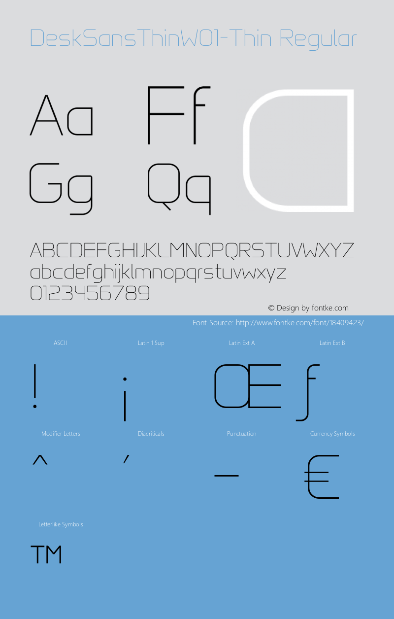 DeskSansThinW01-Thin Regular Version 1.10 Font Sample