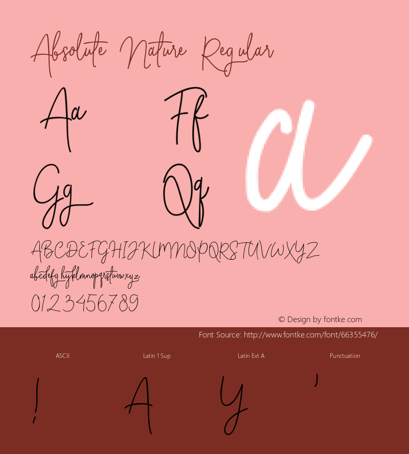 Absolute Nature Version 1.002;Fontself Maker 3.5.1 Font Sample