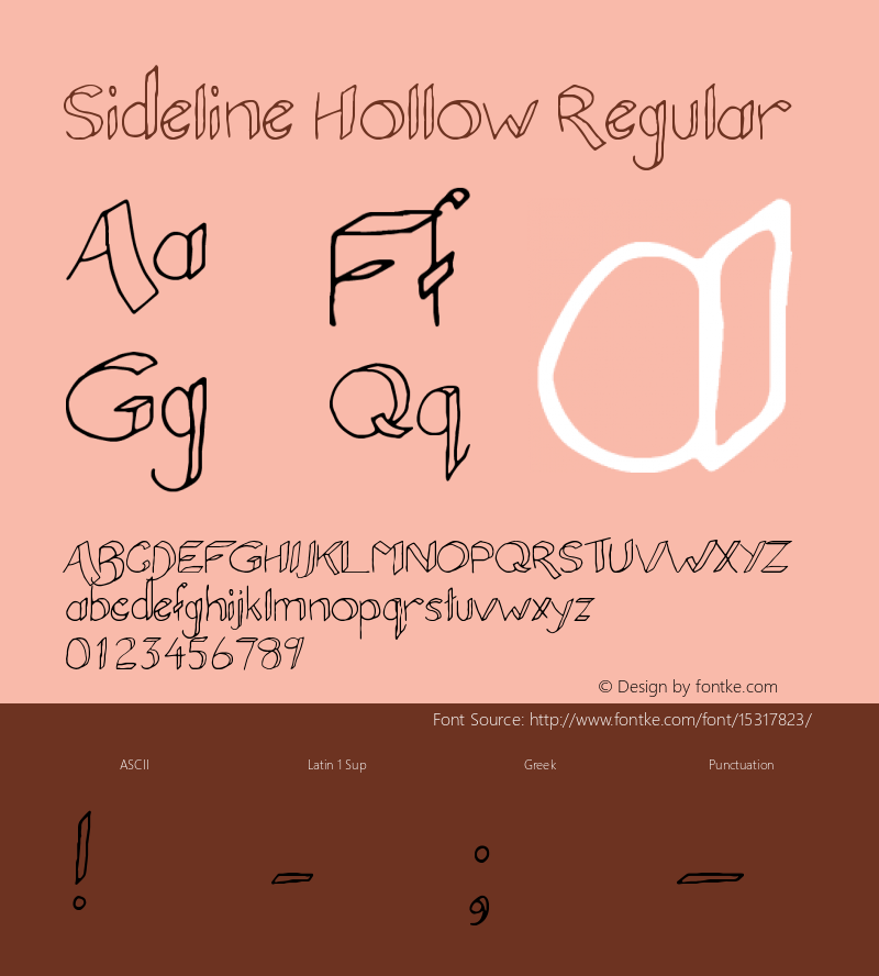 Sideline Hollow Regular Version 1.00 June 10, 2015, initial release Font Sample