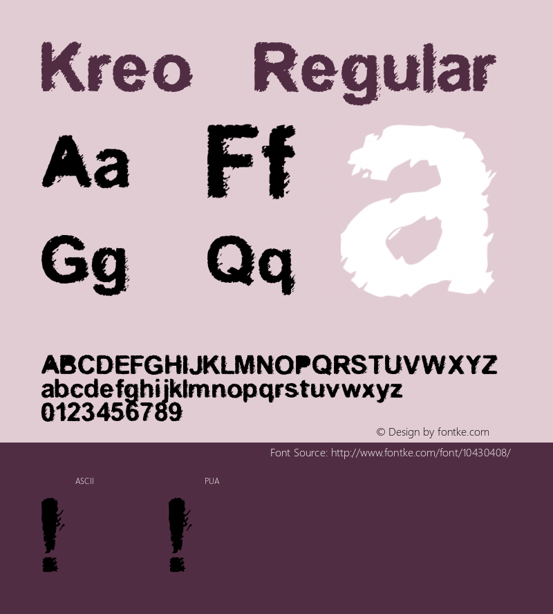 Kreo Regular Unknown Font Sample