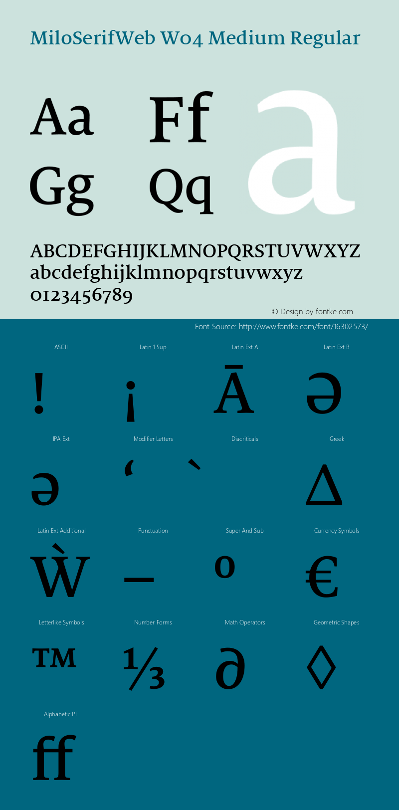 MiloSerifWeb W04 Medium Regular Version 7.504 Font Sample