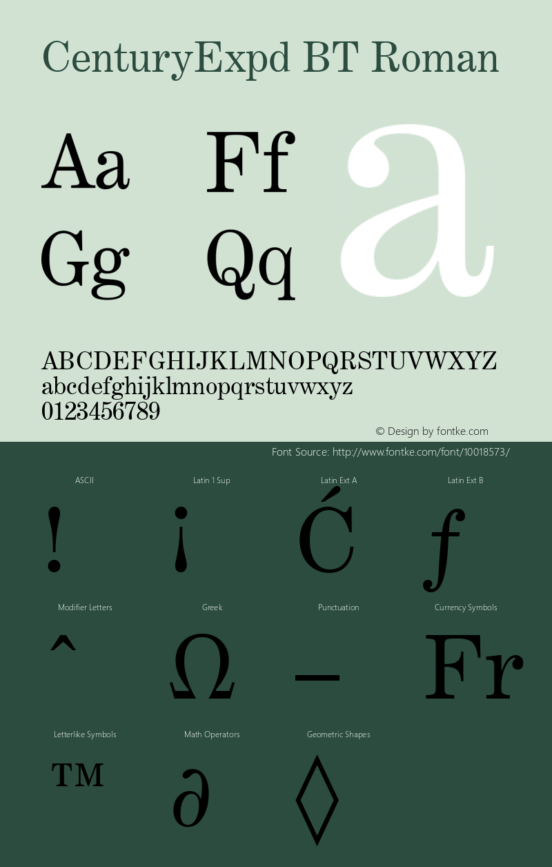 CenturyExpd BT Roman mfgpctt-v1.52 Monday, January 25, 1993 3:41:49 pm (EST) Font Sample