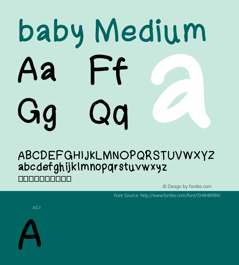 baby Version 001.000 Font Sample