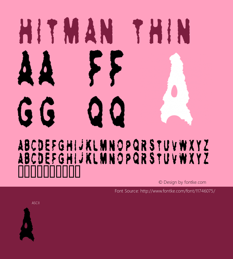 hitman Thin Version 2.0 Font Sample