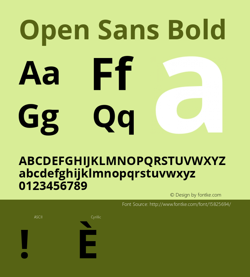 Open Sans Bold Version 1.10; ttfautohint (v1.4.1) Font Sample