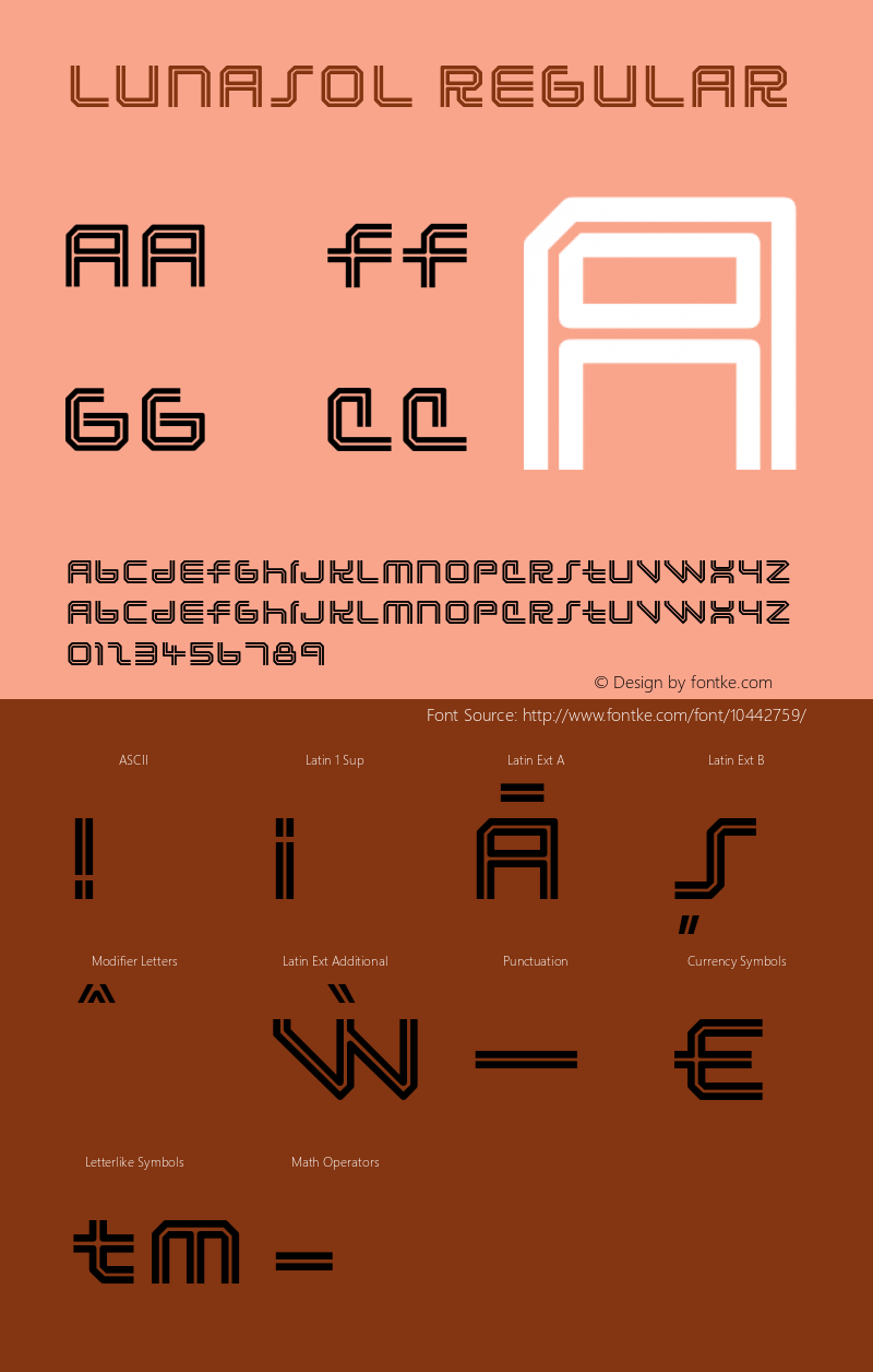 Lunasol Regular Version 5.000 Font Sample