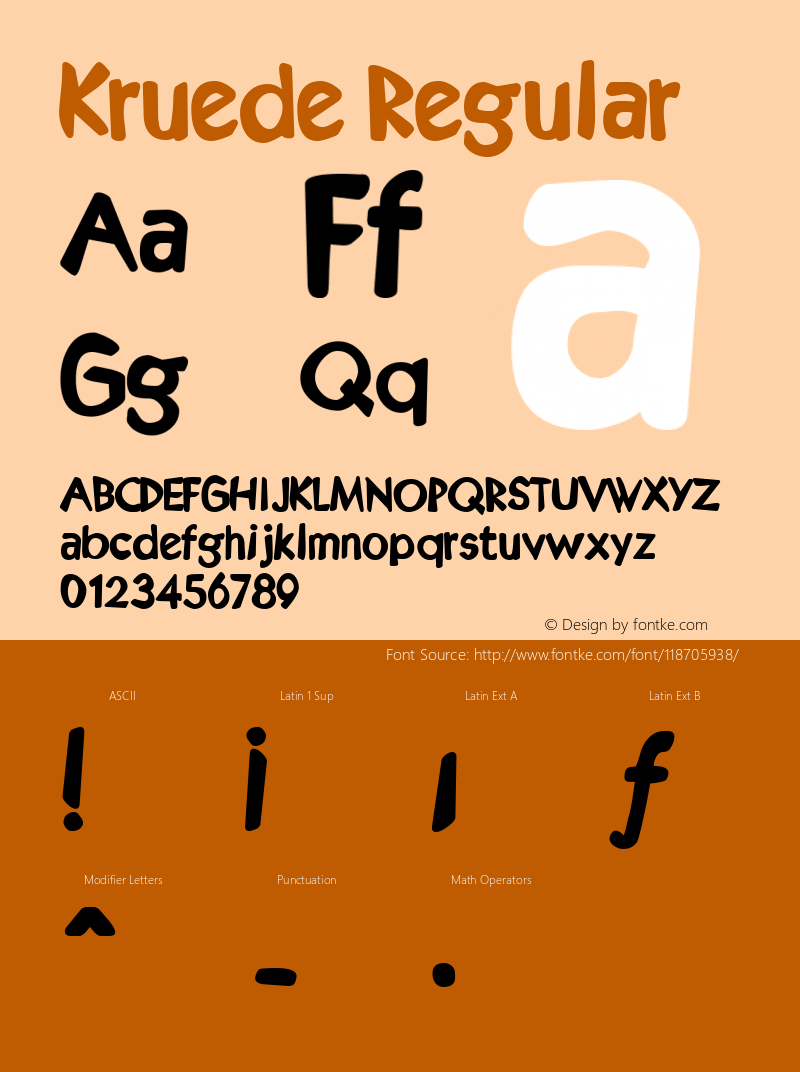 Kruede W05 Regular Version 4.10 Font Sample