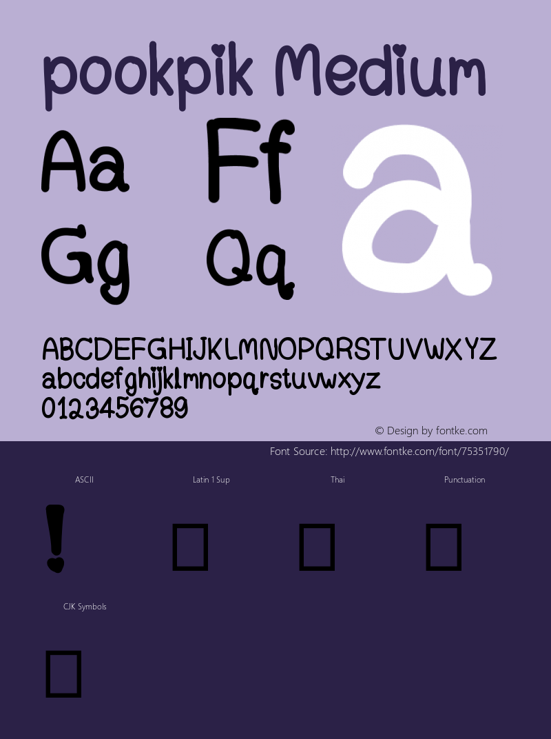 pookpik Version 001.000 Font Sample