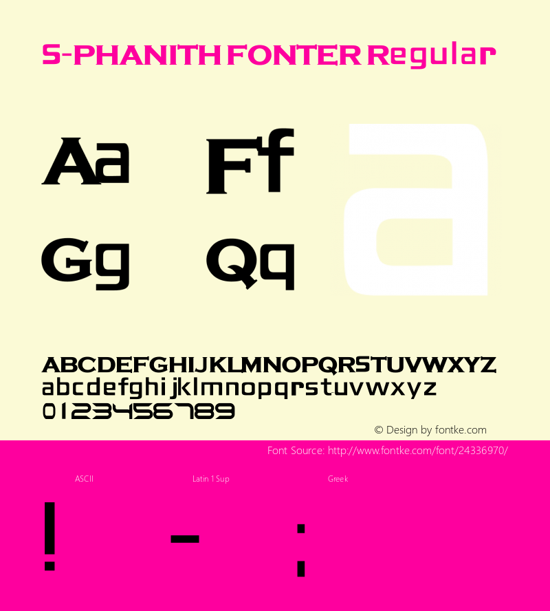 S-PHANITH FONTER Version 1.0  Sep. 25 .2017 Font Sample